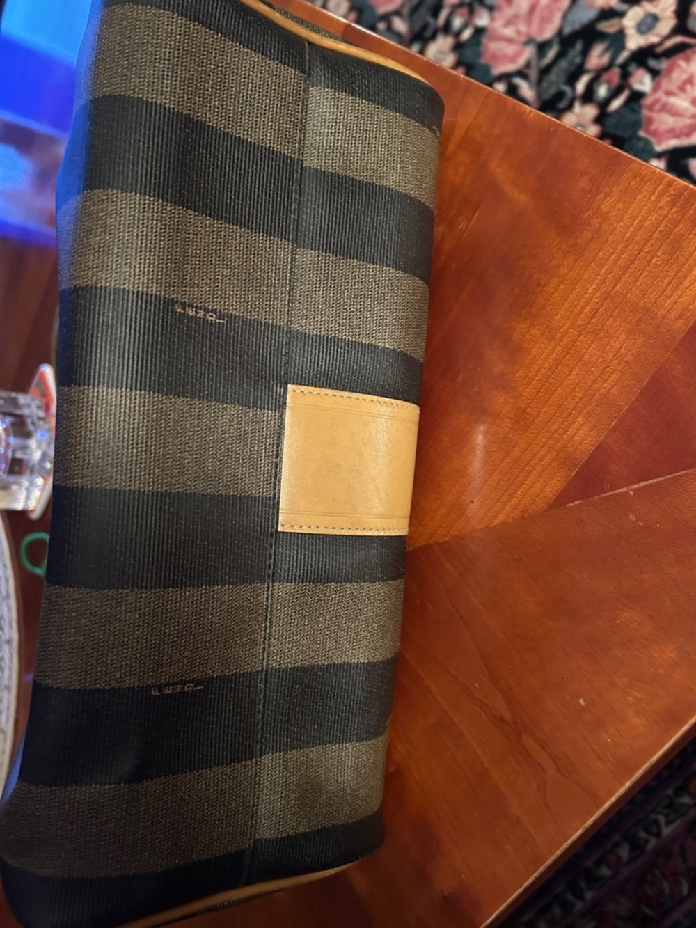 Fendi Striped Canvas Satchel in Tan and Black
Made in Italy 
Authentic - Picture 9 of 11